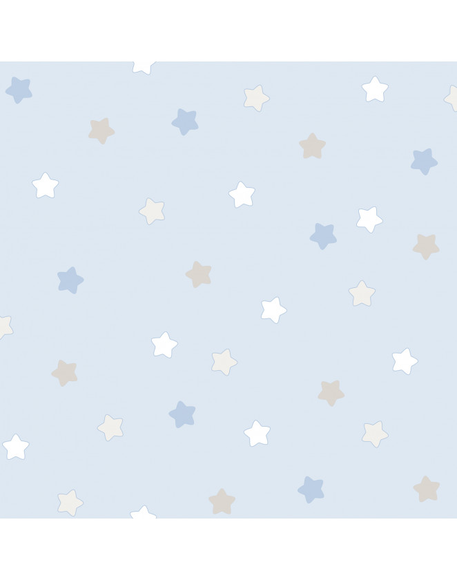 Detská tapeta s hviezdičkami 102251 - modrá a biela